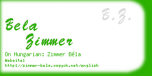 bela zimmer business card